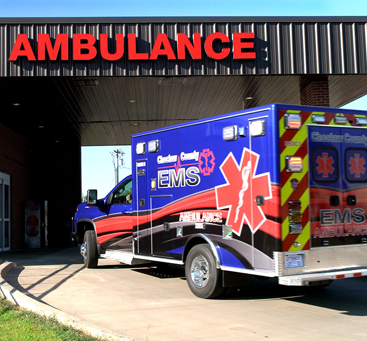 Ambulance outside of hospital