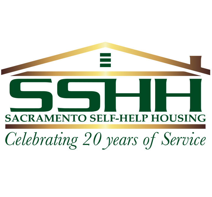 The company logo which features green print over black background with an outline of a house in gold.