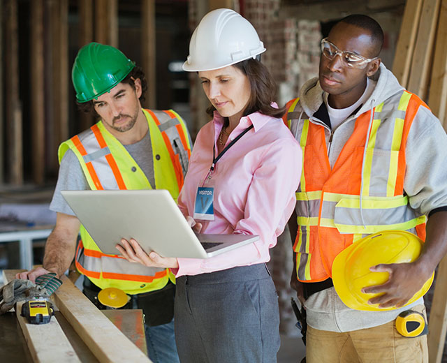 Construction workers on a site